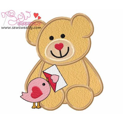 Valentine Teddy Bear 9 Applique Design Pattern-1