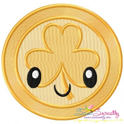 St.Patrick's Day Coin Kawaii Embroidery Design Pattern-1