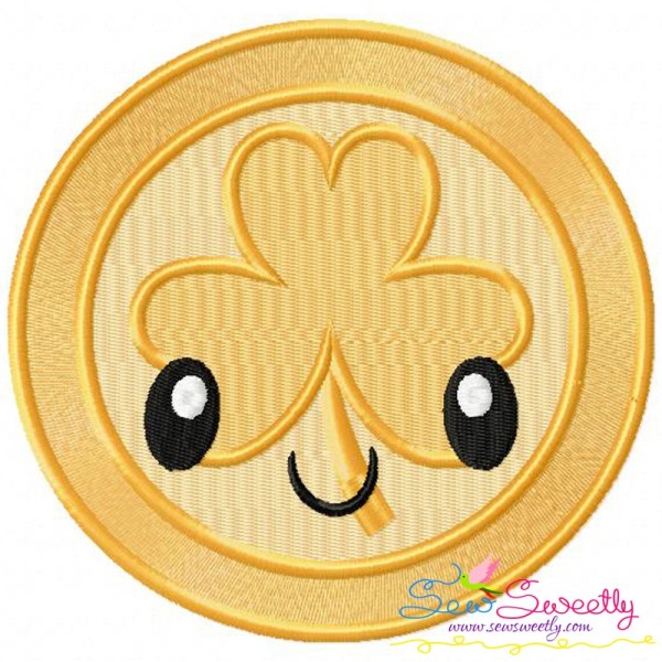 St.Patrick's Day Coin Kawaii Embroidery Design Pattern-1