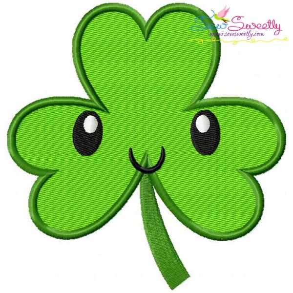 St.Patrick's Day Shamrock Kawaii Embroidery Design Pattern-1