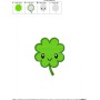 St.Patrick's Day Clover Kawaii Embroidery Design Pattern-2