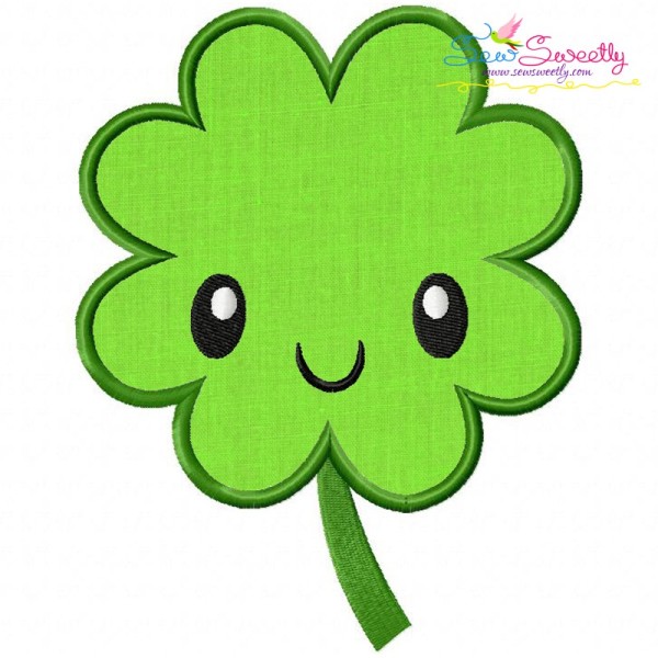 St.Patrick's Day Clover Kawaii Applique Design Pattern-1