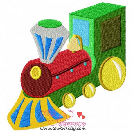 Toy Train Embroidery Design Pattern