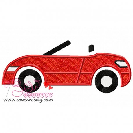 Red Car Applique Design Pattern