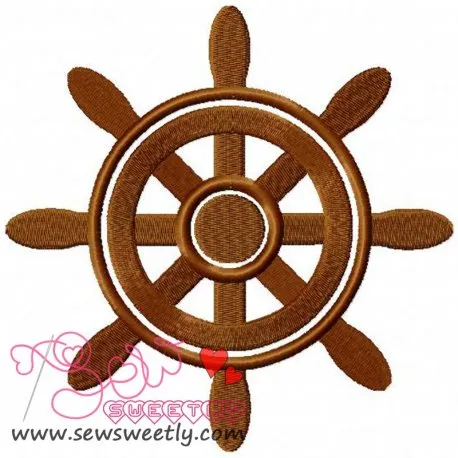 Ship Wheel Embroidery Design Pattern-1