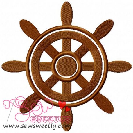 Ship Wheel Embroidery Design- 1