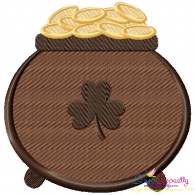St.Patrick's Day Pot of Gold Embroidery Design Pattern-1