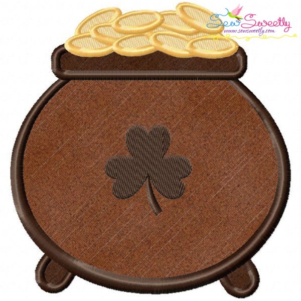 St. Patrick's Day Pot of Gold Applique Design Pattern-1