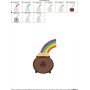 St.Patrick's Day Pot of Gold Rainbow Embroidery Design Pattern-2