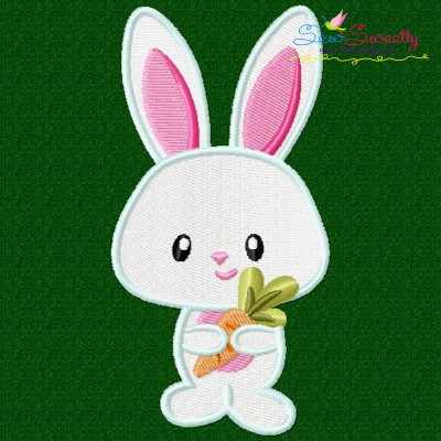 Easter Bunny Boy Carrot Embroidery Design Pattern-1