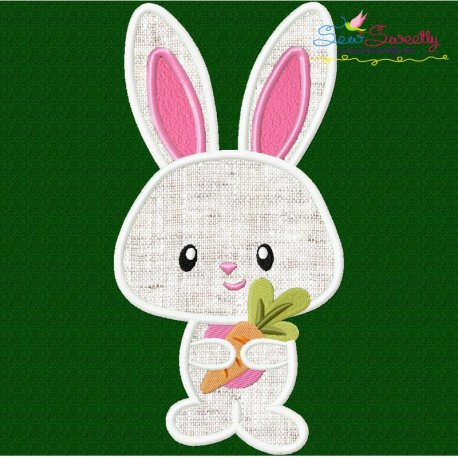 Easter Bunny Boy Carrot Applique Design- 1