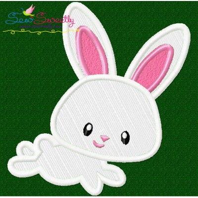 Easter Bunny Boy Jumping Applique Design Pattern-1
