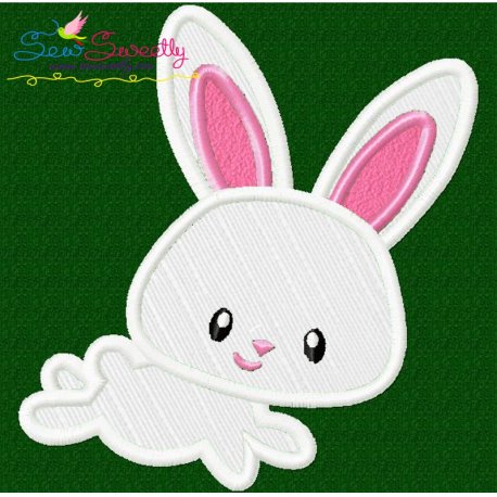 Easter Bunny Boy Jumping Applique Design Pattern