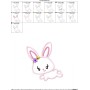 Easter Bunny Girl Jumping Applique Design Pattern-2