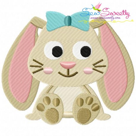 Easter Sitting Bunny Girl Embroidery Design- 1