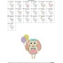 Easter Bunny With Balloons Embroidery Design Pattern-2