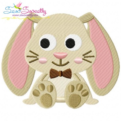Easter Sitting Bunny Boy Embroidery Design Pattern-1