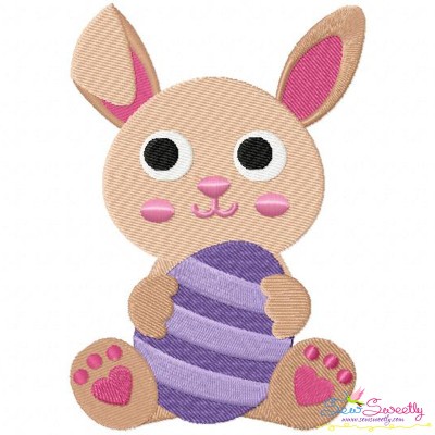 Easter Bunny With Egg-2 Embroidery Design Pattern-1