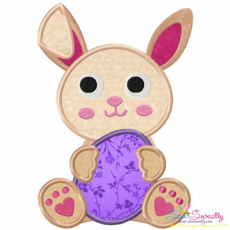 Easter Bunny With Egg-2 Applique Design- 1