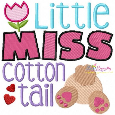 Little Miss Cotton Tail Embroidery Design Pattern-1