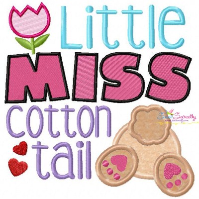 Little Miss Cotton Tail Applique Design Pattern-1
