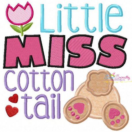 Little Miss Cotton Tail Applique Design- 1