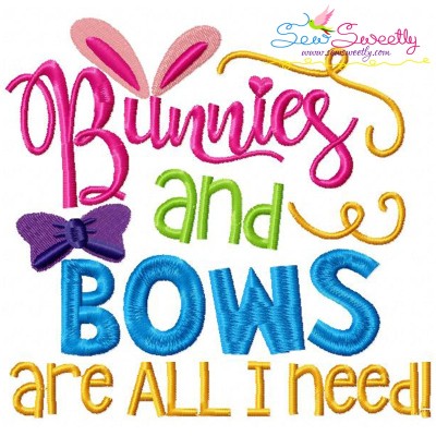 Bunnies And Bows Embroidery Design Pattern-1