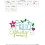 Hello Spring Floral Lettering Embroidery Design Pattern-2
