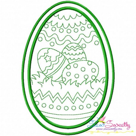Bean Stitch Artistic Easter Egg Embroidery Design-1