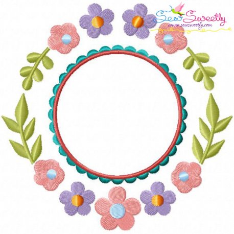 Summer Flower Frame-10 Embroidery Design Pattern