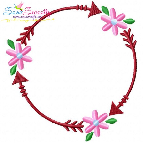 Summer Flower Frame-8 Embroidery Design Pattern-1