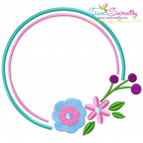 Summer Flower Frame-7 Embroidery Design Pattern-1