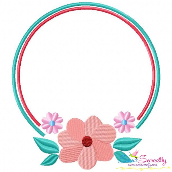 Summer Flower Frame-4 Embroidery Design Pattern-1