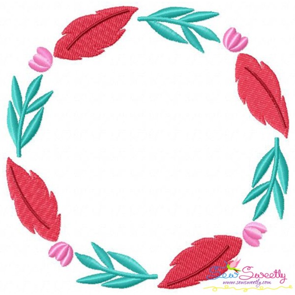 Summer Flower Frame-2 Embroidery Design Pattern-1