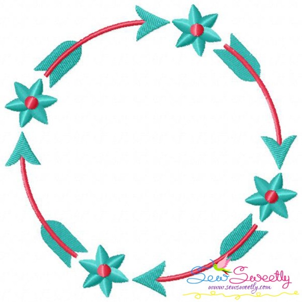 Summer Flower Frame-1 Embroidery Design Pattern-1