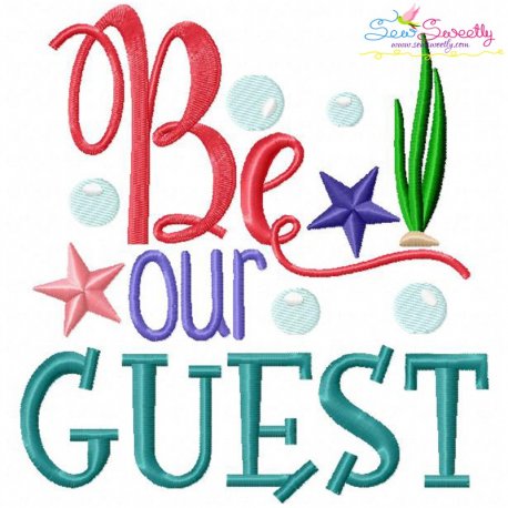 Be Our Guest Embroidery Design Pattern