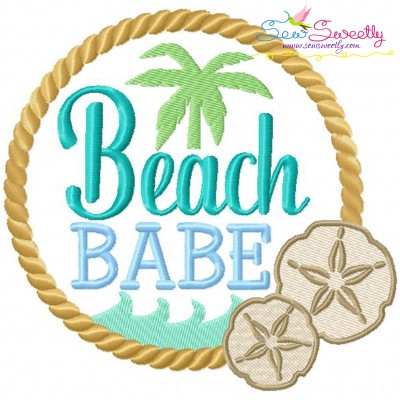 Beach Babe Embroidery Design Pattern-1
