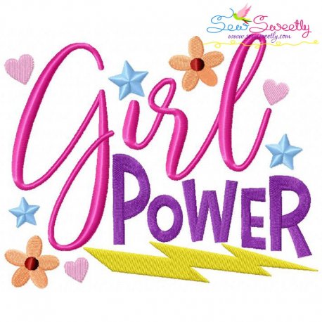 Girl Power Embroidery Design Pattern