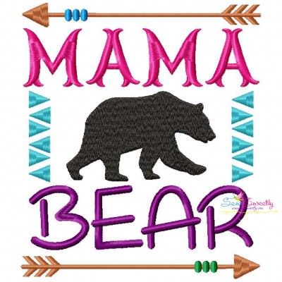 Mama Bear Embroidery Design Pattern-1
