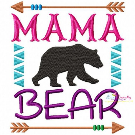 Mama Bear Embroidery Design- 1
