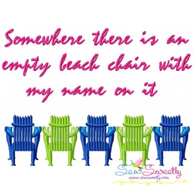 Empty Beach Chairs Embroidery Design Pattern-1