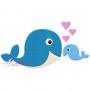 Whale Mom And Baby Embroidery Design Pattern-1