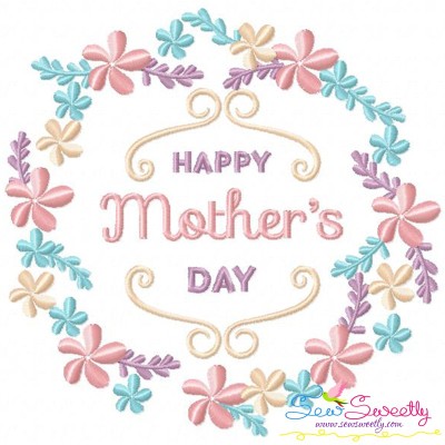 Happy Mother's Day Frame-1 Embroidery Design Pattern-1