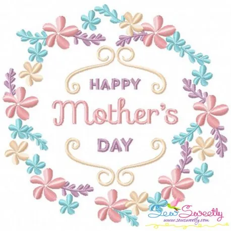 Happy Mother's Day Frame-1 Embroidery Design Pattern-1