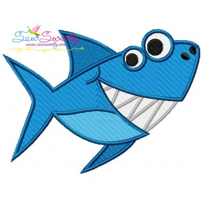 Smiling Shark Embroidery Design Pattern-1