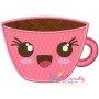 Kawaii Coffee Cup Applique Design Pattern-1