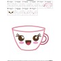 Kawaii Coffee Cup Applique Design Pattern-2