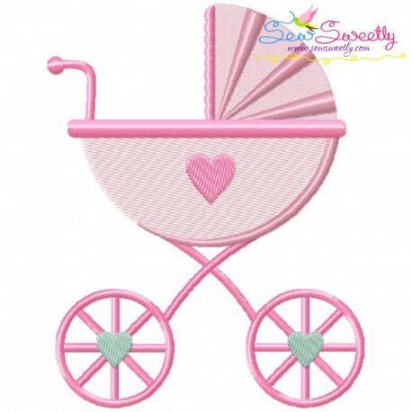 Baby Girl Stroller Embroidery Design- 1