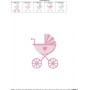 Baby Girl Stroller Embroidery Design Pattern-2