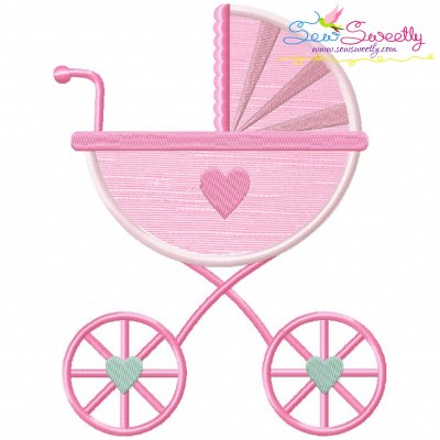 Baby Girl Stroller Applique Design Pattern-1